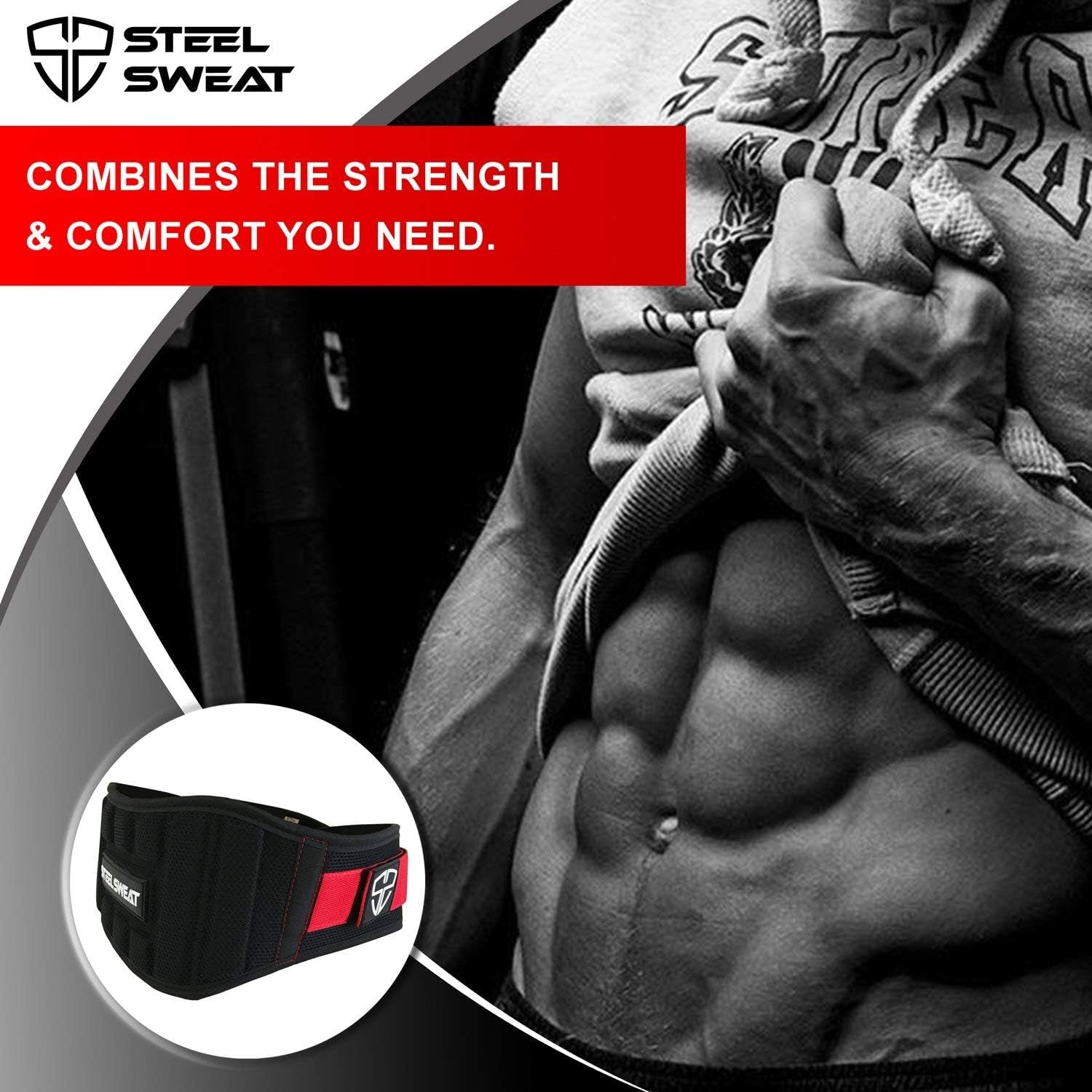 Weight Lifting Belt - Nylon 6-Inch Firm & Comfortable Back Support, Best for Workouts at the Gym, Weightlifting or Crossfit. Easily Adjustable Viper Large