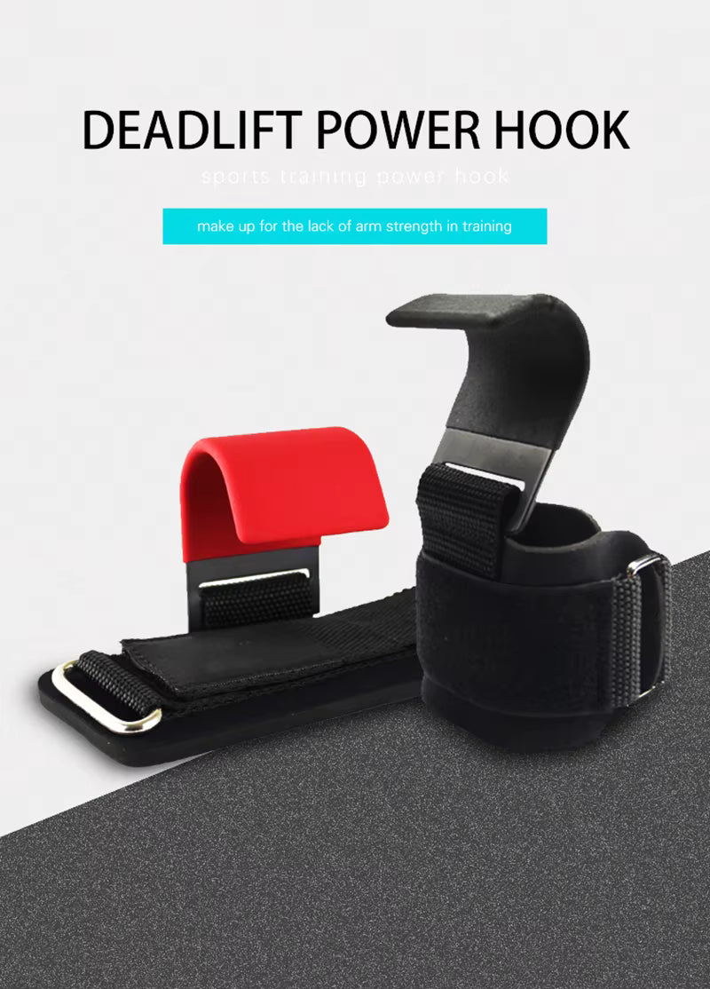 Weight Lifting Hook Grips with Wrist Wraps Hand-Bar Wrist Strap Gym Fitness Hook Weight Strap Pull-Ups Power Lifting Gloves