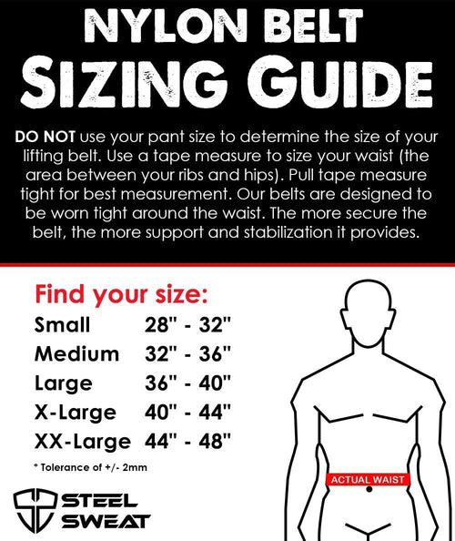 Weight Lifting Belt - Nylon 6-Inch Firm & Comfortable Back Support, Best for Workouts at the Gym, Weightlifting or Crossfit. Easily Adjustable Viper Large